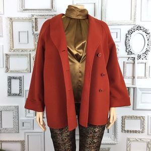 Carol Little | Burnt Orange Wool Short Coat